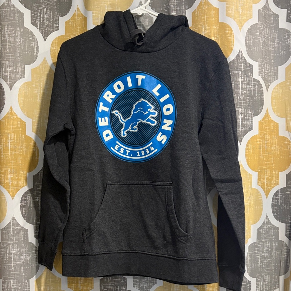 Detroit Lions Black Hoodie with Blue Logo
